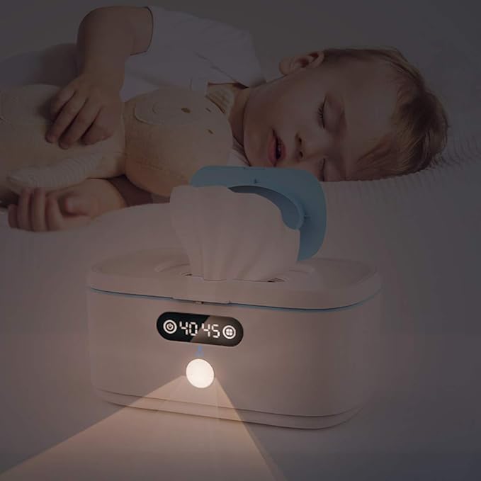 Bellababy Wipe Wamer for Vehicle and Home Use, Baby Wet Wipes Dispenser and Diaper Wipe Warmer with Night Light,Temperature Display,No Need Water and Sponge, ℉ and ℃ Convertible