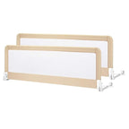 Costzon Bed Rail for Toddlers, 2 PCS Extra Long Swing Down Safety Bed Guards w/Straps for Convertible Crib, Kids Twin, Double, Full Size, Queen & King Bed, Folding Bed Rails for Baby (59-Inch, Beige)