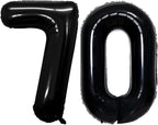 GOER Number 70 Balloons for 70th Birthday Party Decorations,42 Inch Jumbo Foil Helium Balloons for 70th Anniversary (Black)