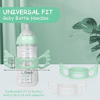 Silicone Baby Bottle Handles - 2PCS Easy Grip Handles for Wide-Neck Bottles (Green/White)