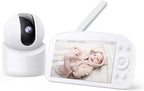 Baby Monitor with Camera and Audio, No WiFi, 5" HD IPS Screen & Remote Pan-Tilt-Zoom, HD Night Vision, 2-Way Talk, Cry Notifications, Temperature Sensor, 5 Lullabies, 1000ft Long Range