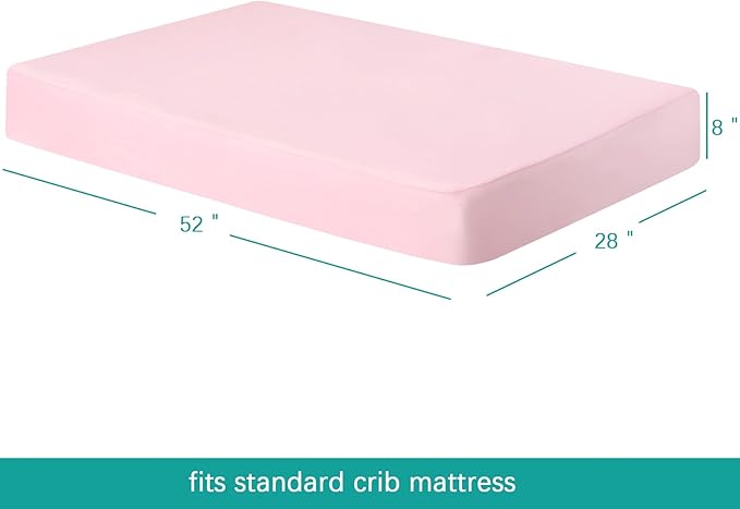 4-Pack Fitted Crib Sheets for Boys and Girls - Breathable, Soft Microfiber Baby Sheets in Pink and Violet