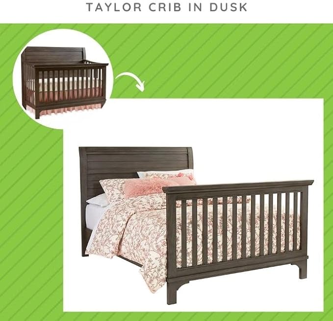 Full-Size Conversion Kit Bed Rails for Westwood Design Convertible Cribs - Solid Wood Rail - Toddler & Adult Bed Rail for Full-Size Beds - Essential Nursery & Baby Furniture (Dusk, Option 3)