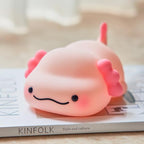 ATSUI Axolotl Night Light, LED Squishy Novelty Animal Lamp, Food Grade Silicone, 3 Level Dimmable, Breastfeeding Nursery Nightlight for Room Decor, Funny Gifts Stuff for Boys Girls Baby Children