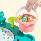 Fishing Game Toy Set, Kids Play Table w/Rotating Board, 45 Fishes & 4 Fishing Poles, Gifts for Children, Boys & Girls Aged 3 4 5 6+ (Upgraded Ver.)