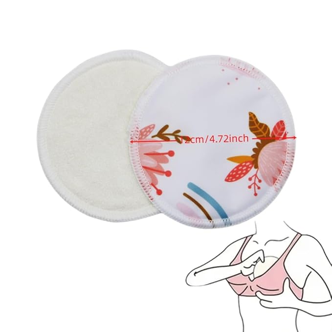 8 pcs(4 Pairs) Random Prints Breast Pads for Nursing Mothers, Reusable and Washable (8pcs Random Prints)