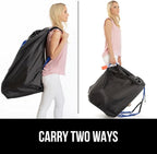 GORILLA GRIP Car Seat Travel Bag for Airplane Gate Check, Easy Carry Padded Backpack Bags Cover Carseats, Infant Baby Carriers and Toddler Booster Seats for Airport, Child Air Travels Essential, Blue