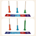 Wooden Stacking Ring Toy Set, Educational Color Pattern Matching Game with Activity Cards, Rainbow Colors，for 3 4 5 Year Old STEM Preschool Learning Montessori Toys Gifts for Kids Boy Girl Toddler