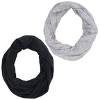 LK Baby Infinity Nursing Scarf Breastfeeding Cover Ultra Soft Premium Jersey Polyester- 100% AZO free and Safe for Baby (2pk Grey/Black)