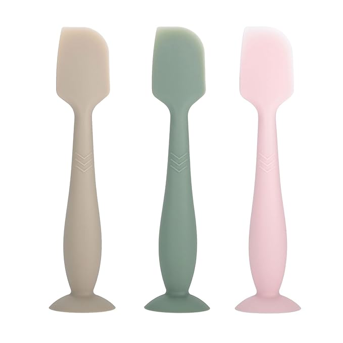 3-Pack Baby Diaper Cream Spatula - Baby Diaper Rash Cream Applicator for Butt Paste - Diaper Cream Brush for Newborn Essentials (grey, green, pink)