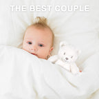 Bear Security Blanket Soft Baby Lovey Fluffy Blanket Unisex Lovie Snuggle Toy Baby Bear Stuffed Gift for Newborn, Boys and Girls, 13.5 Inch