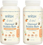 WIISH Baby Oatmeal Bubble Bath - Baby Bubble Bath for Sensitive Skin with 30% Colloidal Oatmeal | Orange + Coconut | Healing Ingredient, Soothing Itchiness, Rashes, Dryness 32 oz (520g)
