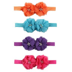 FZBNSRKO Baby Girls Floral Headbands Set,15 Pack Mixed Baby Chiffon Headbands Baby Girl Flower Headband Elastic Hairband for Newborn Toddler Hair Accessories(2 flowers)