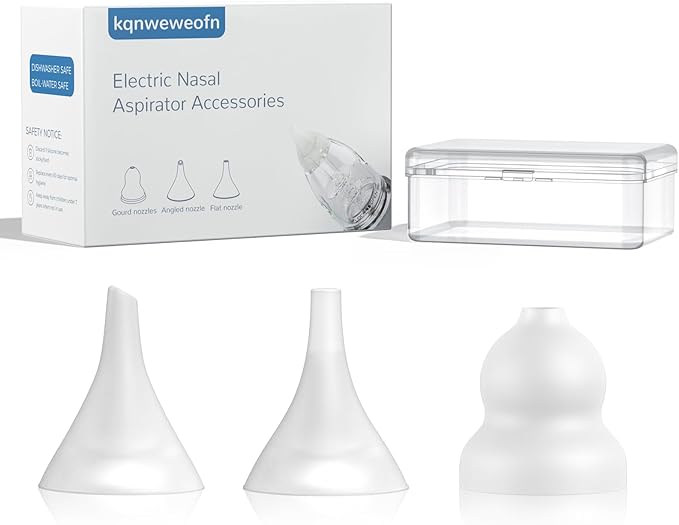 3 Pack Silicone Nasal Aspirator Tips for Babies & Toddlers, Gourd, Funnel & Flat Nozzles, Compatible with GROWNSY, Watolt, LittleTora, HEYVALUE, Cocobela, HailiCare, KIDIRA, TEQIN, X-Bosak