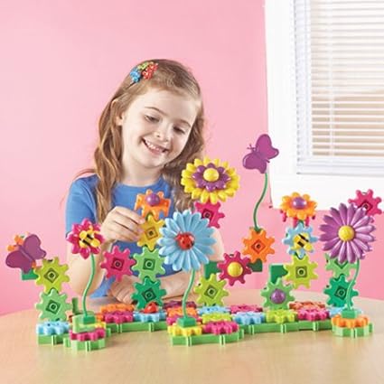 Learning Resources Gears! Gears! Gears! Build & Bloom Building Set - 116 Pieces, Ages 4+, STEM Activities, Fine Motor Skills, Toddler Explorer Kit, Science and Construction