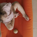 Baby Lounger - Snuggle Cozy Me Infant Lounger for Newborns | Breathable & Soft, Portable Awake-Time Pad, Essential Baby Gift- Orange (Lounger Cover Included)