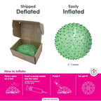 Edushape Original Sensory Ball - 7" Deflated Transparent Green Color Baby Ball Enhancing Gross Motor Skills for Kids 6 Months & Up