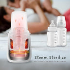 Baby Bottle Warmer, 3-in-1 Milk Warmer, Defrosts Frozen Breastmilk, LED Display, Night Light, Steam Sterilizer, Adjustable Temp, Perfect for Formula, Food Jars, Newborn Gift (White)