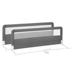 Costzon Bed Rail for Toddlers, 2 PCS Extra Long Swing Down Safety Bed Guards w/Straps for Convertible Crib, Kids Twin, Double, Full Size, Queen & King Bed, Folding Bed Rails for Baby (59-Inch, Gray)