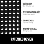 GORILLA GRIP Patented Square Shower Stall Mat, Small Bathtub Floor Mats for Stand Up Showers, Suction Cups and Drainage Holes, Machine Wash, Soft on Feet, Bathroom Accessories 21x21 Inch, Black Opaque