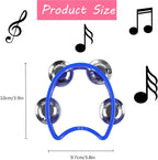 12 Pack Plastic Percussion Tambourine Hand Tambourine Bells, Mini Percussion Tambourines Bulk Hand Held Percussion Drum Musical Rhythm Instrument for Adults Kids Party Supplies(4 Colors)