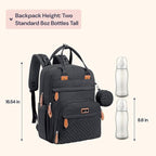 BabbleRoo Diaper Bag Backpack - Baby Essentials Travel Tote - Multi Function Waterproof Diaper Bag, Travel Essentials Baby Bag with Changing Pad, Stroller Straps & Pacifier Case - Unisex, Black