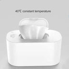 Portable Wipes Warmer with Night Light, Temperature Control, Moisturizing and Heat Preservation, USB Powered, Multifunctional Wipes Holder Dispenser for Baby, Wet Wipes, Tissues