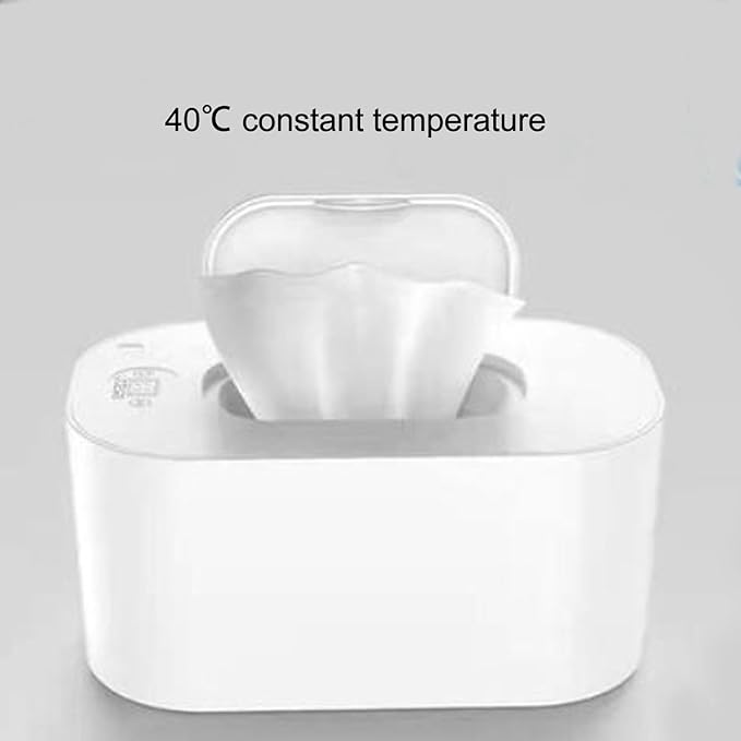 Portable Wipes Warmer with Night Light, Temperature Control, Moisturizing and Heat Preservation, USB Powered, Multifunctional Wipes Holder Dispenser for Baby, Wet Wipes, Tissues