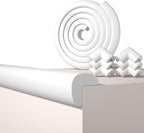 Baby Proof Edge Corner Protector, 6.56FT 0.47''Th L-Shape Furniture Corner & Edge Safety Bumpers with 6 Corners, Pre-Taped, Soft NBR Rubber Foam Desk Edge Cushion Wall Corner Protector（White）