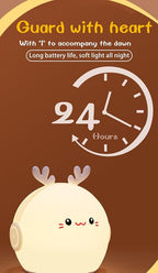 Night Light Kids, Cute Soft Glow Protect Eyes Deer Night Light Lamp with 30mins Timer Rechargeable Nightlight for Kids Children Women Girls Toddler Bedroom Bedside Livingroom