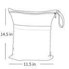ALVABABY 2pcs Cloth Diaper Wet Dry Bags Waterproof Reusable with Two Zippered Pockets Travel Beach Pool Daycare Soiled Baby Items Yoga Gym Bag for Swimsuits or Wet Clothes 2LM07