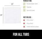 GORILLA GRIP Patented Square Shower Stall Mat, Small Bathtub Floor Mats for Stand Up Showers with Suction Cups and Drainage Holes, Machine Wash, Soft on Feet, Bathroom Accessories 21x21 Inch, White