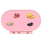 Kids Silicone Placemats, Baby Placemats with Food Catching for Kids Toddler Children Reusable Non-Slip Table Mats Baby Food Mats for Restaurant (Baby Pink)