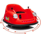 12V Bumper Car for Toddlers, Electric Toy Ride on Battery Car with Kids W/Parent Remote Control, 2-Speed, 360 Degree Spin, Music & LED Lights for Kids, Red