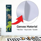 Personalized Kids Canvas Growth Chart, Kids Height Chart, Growth Chart Banner, Dinosaur Theme