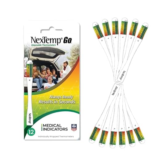 NexTemp® Go - Ready When You are - Single-Use Disposable Thermometers - Results in Seconds, for Work, Home, & Travel (12-Pack (Farenheit))