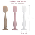 3-Pack Baby Diaper Cream Spatula - Baby Diaper Rash Cream Applicator for Butt Paste - Diaper Cream Brush for Newborn Essentials (grey, pink, white)