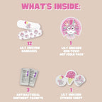 Plush Emergency Kit for Home – Compact Travel Size – Kids Medical Kit – Toddler Care Kit – Mini Boo Boo Bag – Small Emergency Kit for Classroom – Lily Unicorn Plush Bag