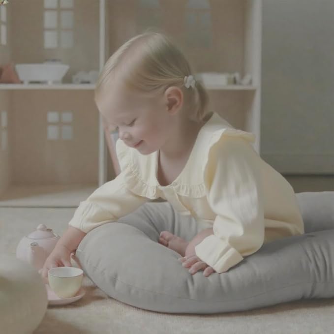 Baby Lounger - Snuggle Cozy Me Infant Lounger for Newborns | Breathable & Soft, Portable Awake-Time Pad, Essential Baby Gift- Grey (Lounger Cover Included)