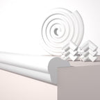 Edge Corner Protector Baby Proofing, 6.56FT 0.6'' Thicken L-Shape Furniture Fireplace Safety Bumper Guard with 6 Corners, Pre-Taped, Soft NBR Rubber Foam, Table Edge Protector for Baby (White)