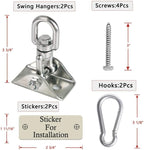 Heavy Duty Swing Hangers for Wooden Sets 2000 LB Capacity Hammock Hanger 360 Swivel Stainless Steel Swing Hardware Accessories 2 Packs for Porch Playground Yoga Heavy Bag