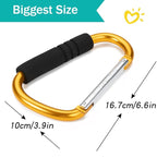 Stroller Hooks by Baby，2 Pack Convenient Organizer Hook Bag Clips to Diaper Bags Orange