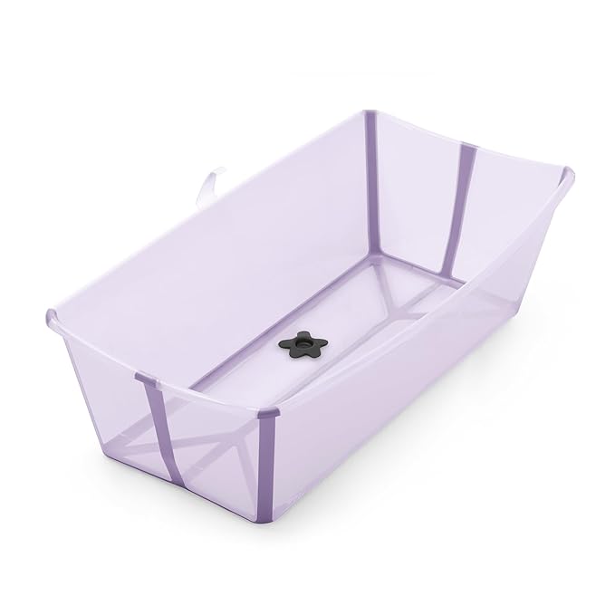 Stokke Flexi Bath X-Large, Lavender - 31.5 x 15.7 x 9.4 in - Best for Infants & Toddlers - Lightweight, Foldable & Easy to Store - Convenient to Use at Home or Traveling