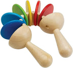 PlanToys Wooden Clatter Toy Percussion Musical Instrument (6413) | Sustainably Made from Rubberwood and Non-Toxic Paints and Dyes