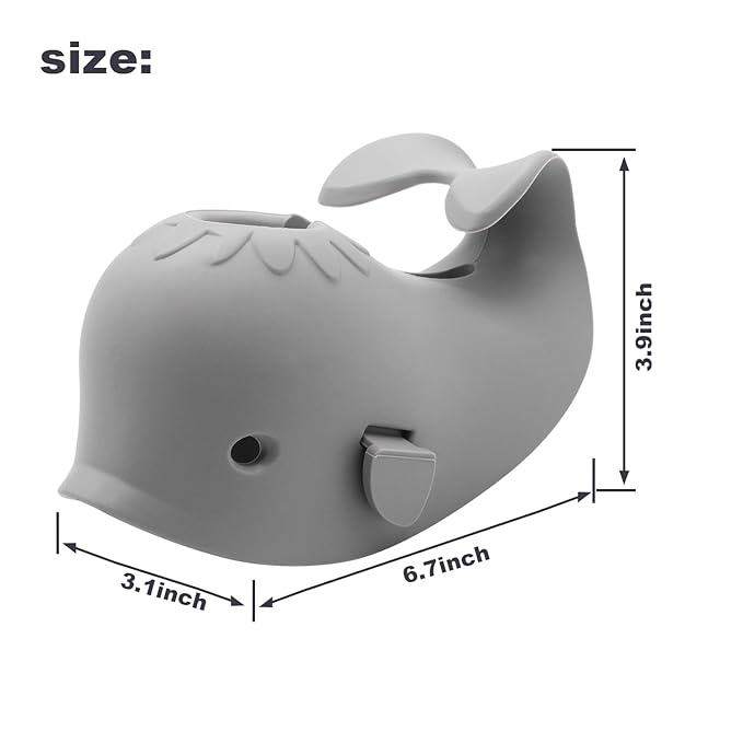 Baby Bathtub Faucet Cover, Baby Safety Protection Silicone Toys, Bath Spout Cover Baby Bathtub, Faucet Cover Baby Bathtub Silicone Whale for Kids, Toddler, Infant, Gifts for Children