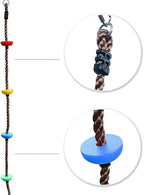 6.56ft Climbing Rope Swing with Treads Climbing Rope Plate Swing Hanging Swing Ninja Rope Accessories