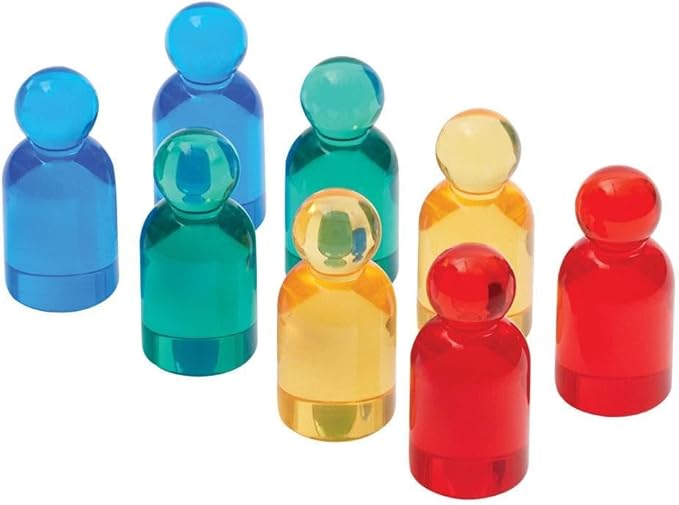 Kaplan Early Learning Light and Color People Set - 8 Pieces, Translucent Manipulatives, Block Play Figures, Light Table Accessories for Toddlers Ages 18+ Months