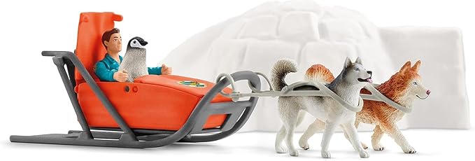 Schleich Wild Life - 19PC Antarctic Expedition Playset with Penguin, Dog Figurines, Action Figure and Accessories - Actic Animal Imaginative Play Set for Kids Ages 3+