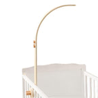 Baby Crib Mobile Arm - Wooden Baby Mobile Crib Holder for Hanging Baby Crib Attachment for Nursery Decor (Curved Structural Arm)
