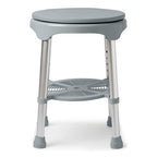 Medline Durable Aluminum Frame, Round Swivel Shower Stool, Gray, Supports up to 300lbs.